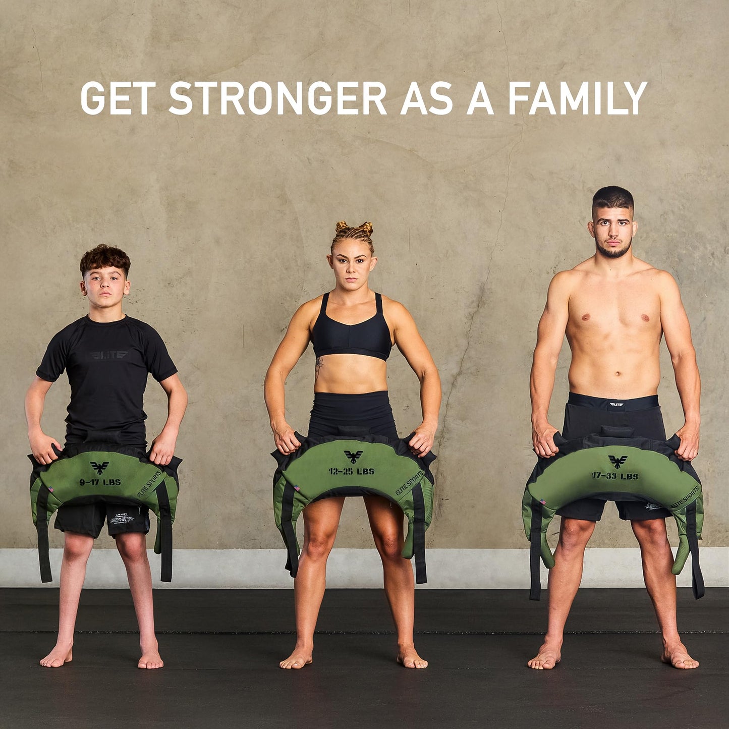Elite Sports Bulgarian Canvas Bag, Fitness Canvas MMA Gym Cross Workout Training Sandbag 17, 25, 33, 45 lbs (UNFILLED) (Forest Green, 17 LBS)