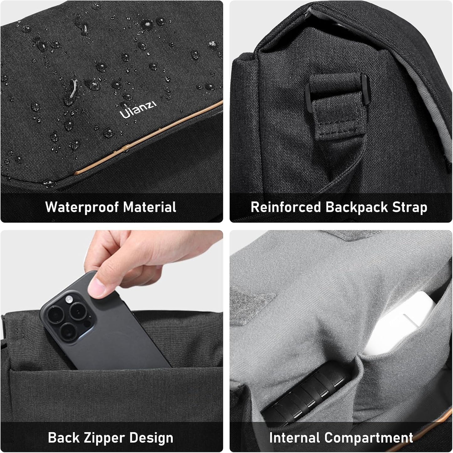 ULANZI Camera Bag, SLR/DSLR Camera Case Professional, Crossbody Photography Small Bag Fashion, Shoulder Bag for Women