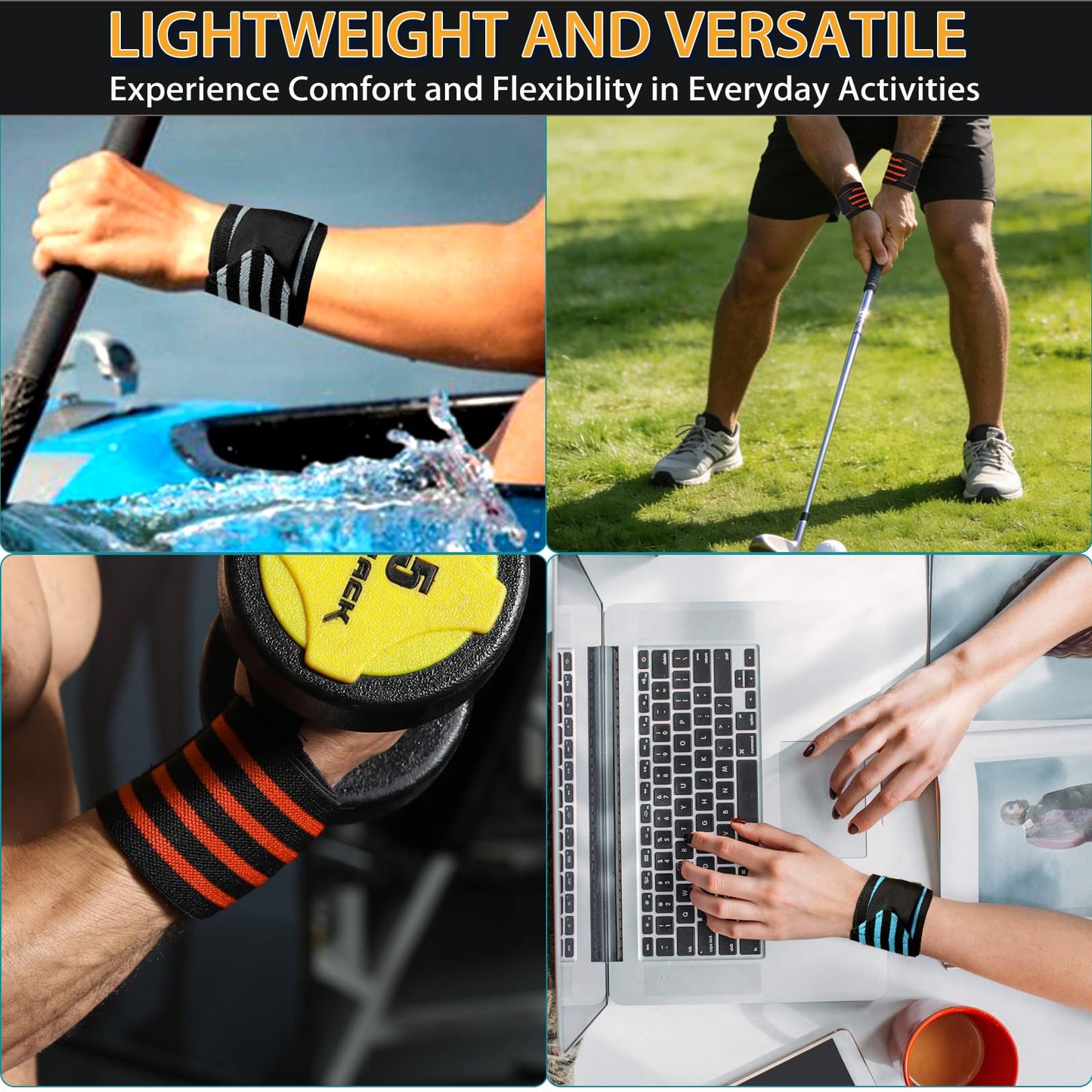 WanOneGrip Wrist Wraps for Weightlifting Gym 18" Wrist Straps Support for Heavy Duty Thumb Loop for Powerlifting,Bench,Training,Elastic Wrist Brace Straps Lifting for Men & Women Work Out