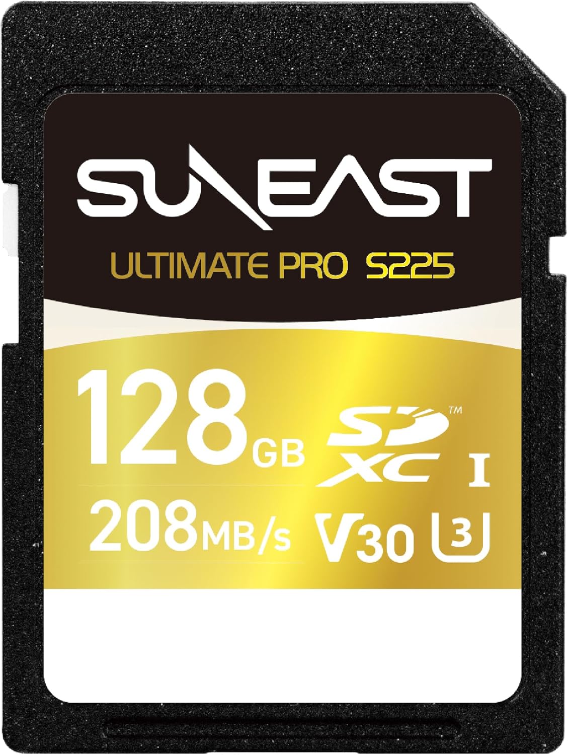 SUNEAST 128GB 208MB/s 170MB/s V30, U3, C10, 4K Ultimate Pro SDXC UHS-I Memory Card Up to Read, Write, High Speed SD