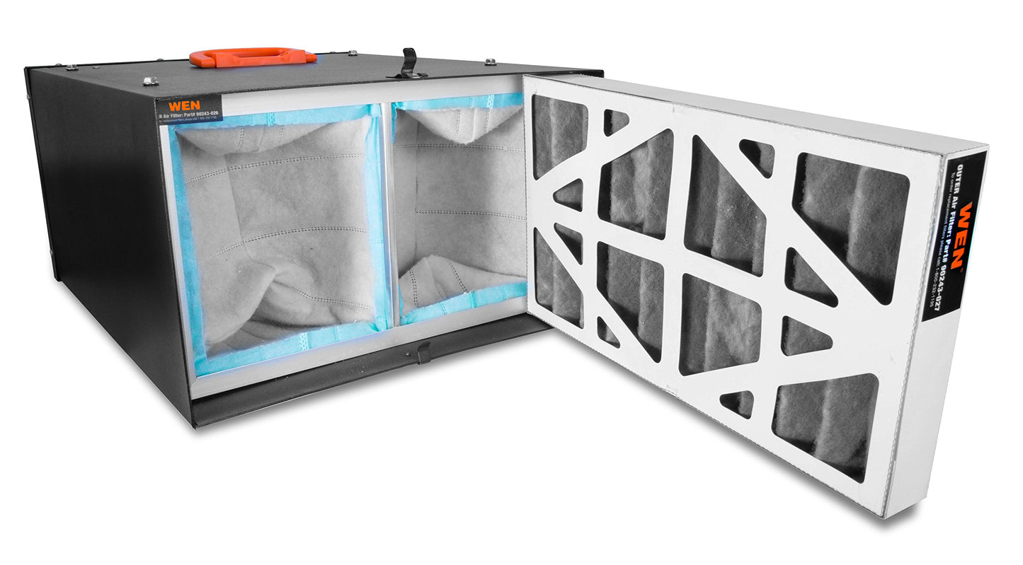 WEN 3410 3-Speed Remote-Controlled Air Filtration System (300/350/400 CFM), Basic w/ RF Remote (400 CFM) , Black