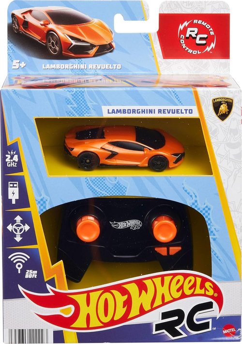 Hot Wheels Remote-Control Lamborghini Revuelto - 1:64 Scale RC Toy Car with USB Recharge & Turbo Boost