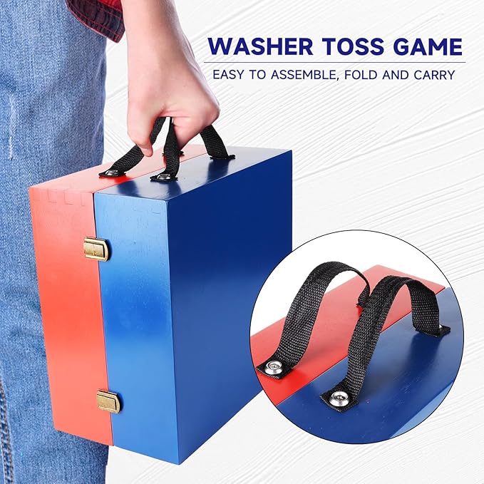 GSE Games & Sports Expert Premium Wood Washer Toss Game Set with 8 Washers with Bottle Opener for Adults and Family. Portable Lawn Game for Beach, Backyard, Pitching, Tailgating, Camping