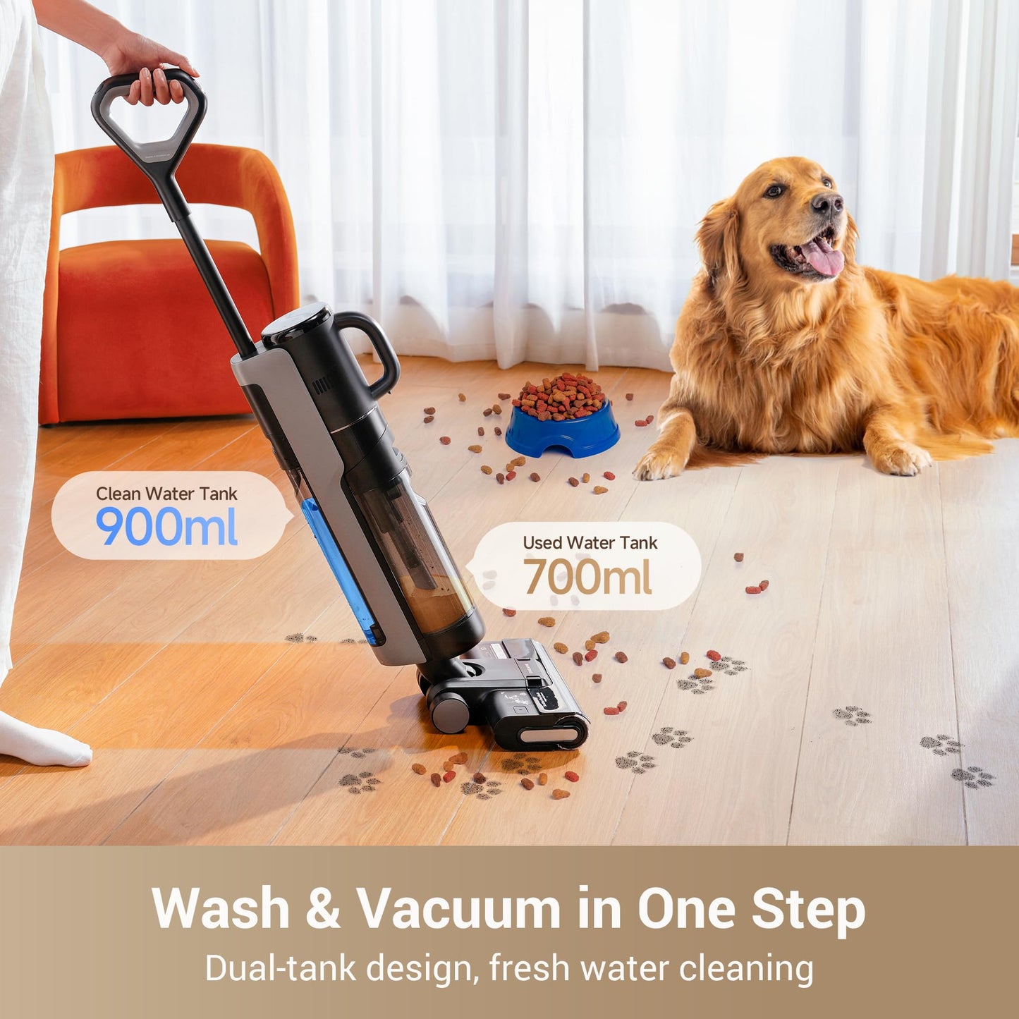 DREAME G10 Combo Wet Dry Vacuum Cleaner, Floor Cleaner Mop 2-in-1 Cordless Vacuum for Multi-Surface, Up to 50 Mins Runtime, One-Step Self Cleaning, Lightweight for Hard Floor