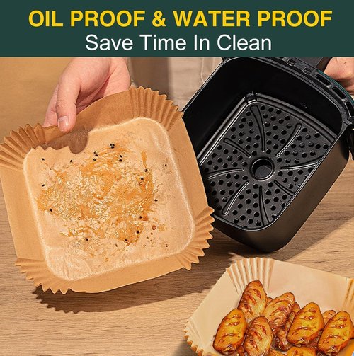 AirFryer Disposable Paper Liners - Non-Stick Parchment for Baking & Frying | 125PCS, 6.3 Inch