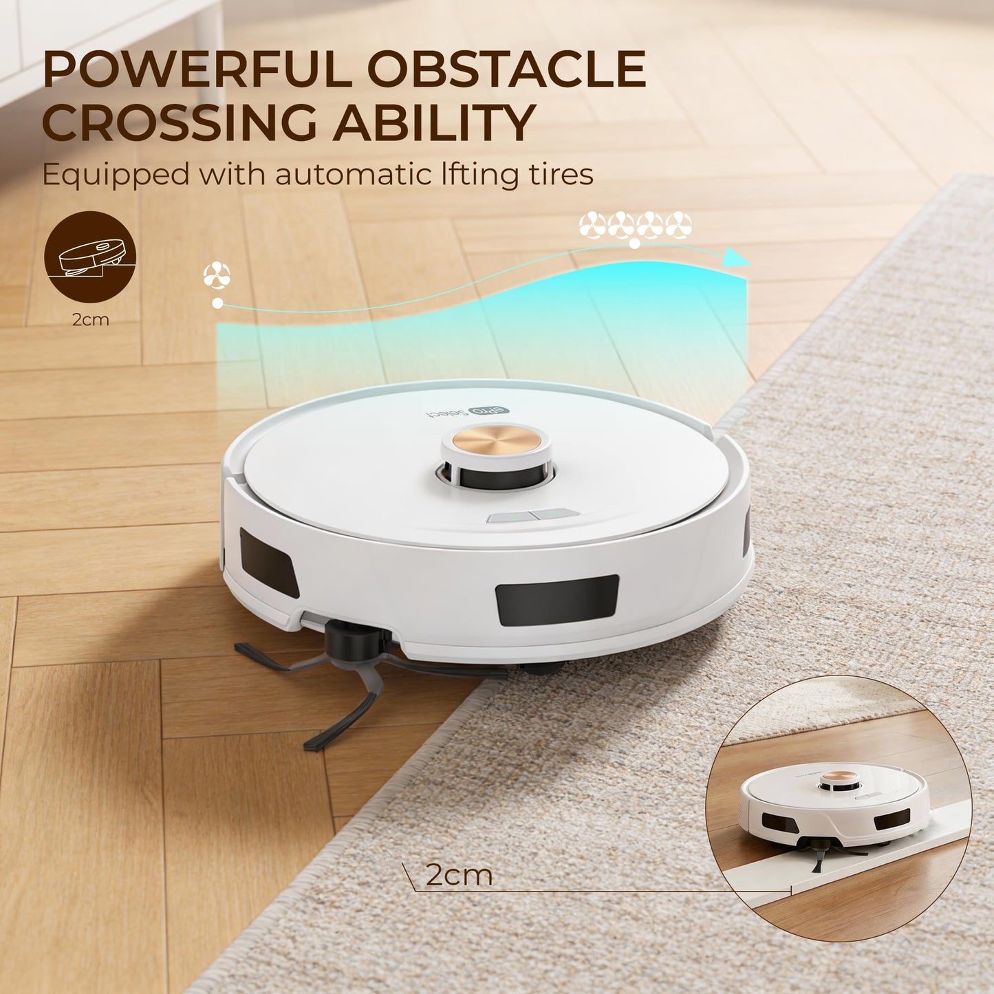 Robot Vacuum and Mop Combo with Smart Mechanical Arm, 10000Pa Suction, Smart Mapping, Obstacle Avoidance, Self-Charging, WiFi App & Alexa, 150 Mins Runtime, For Pet Hair, Floors, Carpets, Home Office