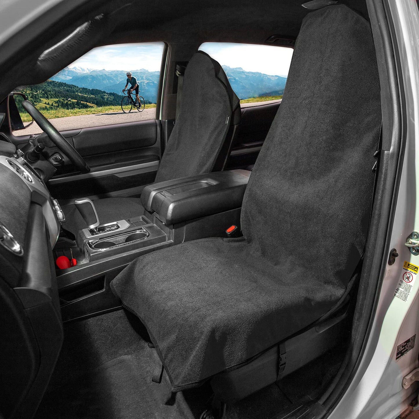Leader Accessories 2pcs Grey Waterproof Towel Auto Car Seat Cover Protector Machine Washable - Fit Yoga Running Crossfit Athletes Beach Swimming Outdoor Sports