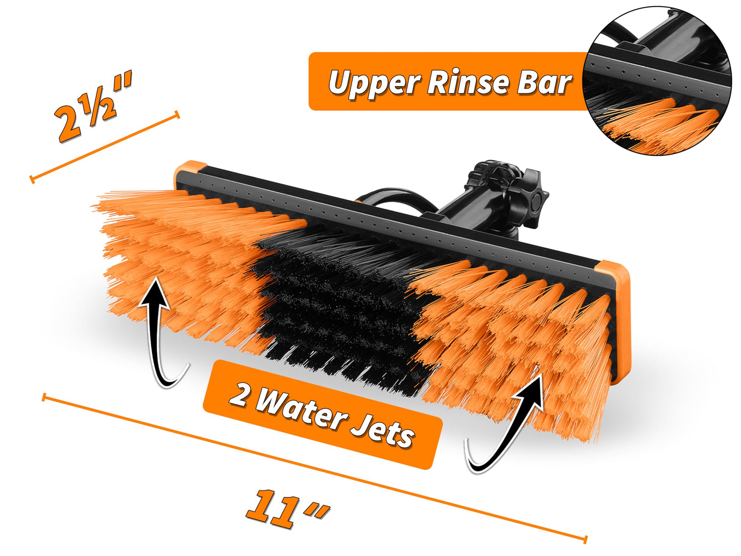 5-24 ft Water Fed Pole Window Cleaning System // Professional Telescopic Solar Panel Cleaning Equipment // Water Fed Brush with Upper Rinse Bar, 10" Squeegee, Water Filter, Soap Dispenser & Water Hose