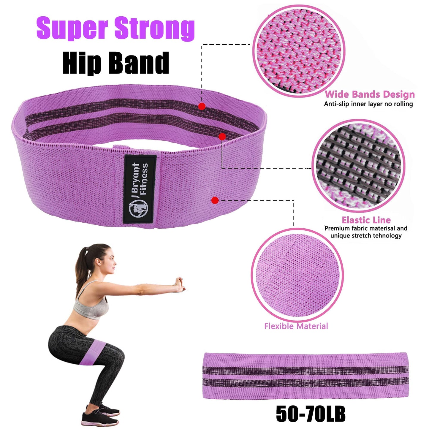J Bryant Barbell Pad Set with 2 Ankle Straps for Cable Machines, Hip Resistance Band, Weight Lifting Straps, Thick Cushion Hip-Thrusts Pad with Carry Bag for Squats Bench Press Workout