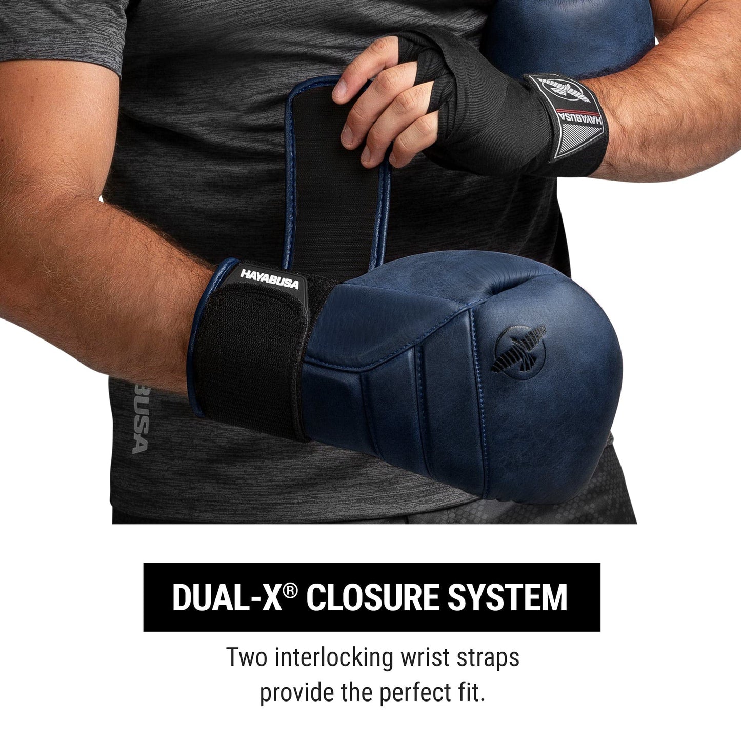 Hayabusa T3 LX Leather Boxing Gloves Men and Women for Training Sparring Heavy Bag and Mitt Work - Indigo, 12oz
