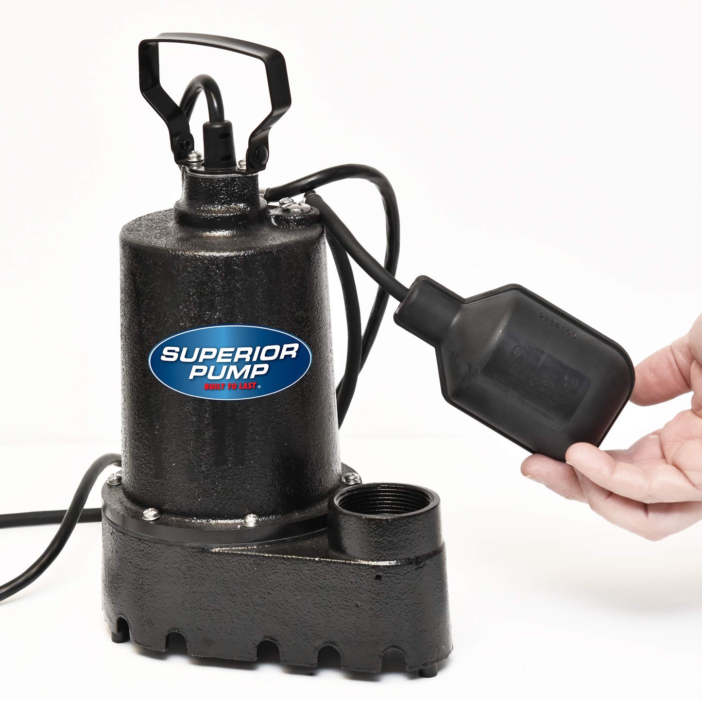 SUPERIOR PUMP 92331 High-Capacity Cast Iron Sump Pump with Tethered Float Switch, 1/3 HP