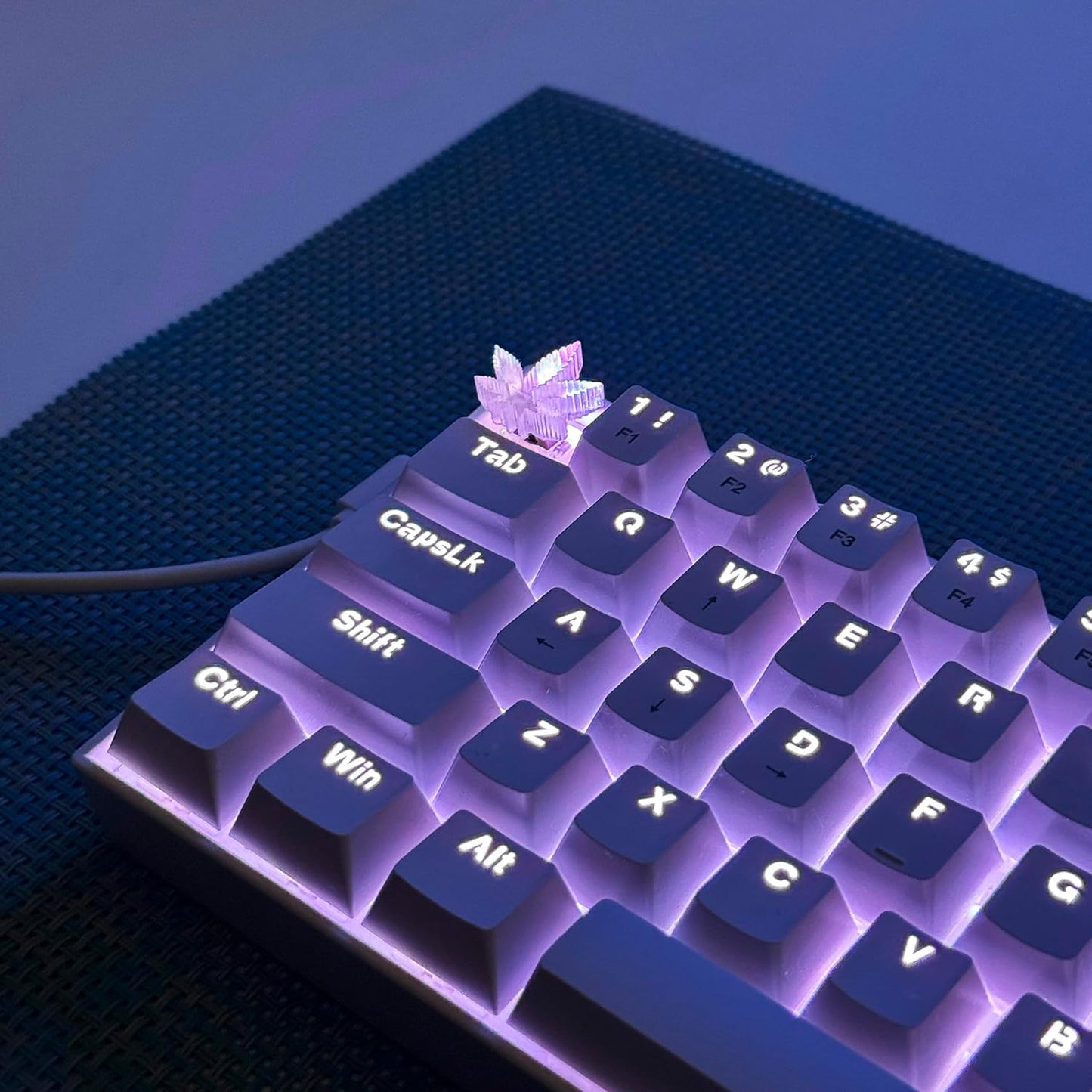 TRENDY WHIMSY Custom Mechanical Keyboard Keycaps Green Leaf Design , PBT Dye-Sub, Cherry MX Compatible, Unique Limited