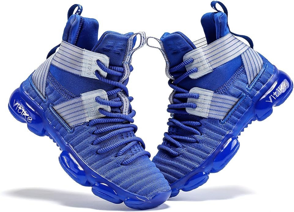 VITUOFLY Kids Basketball Shoes Boys Air Cushion Sneakers Girls Mid Top School Hoops Shoes Non-Slip Outdoor Sports Running Gym Comfortable Durable Little Kid/Big Kid