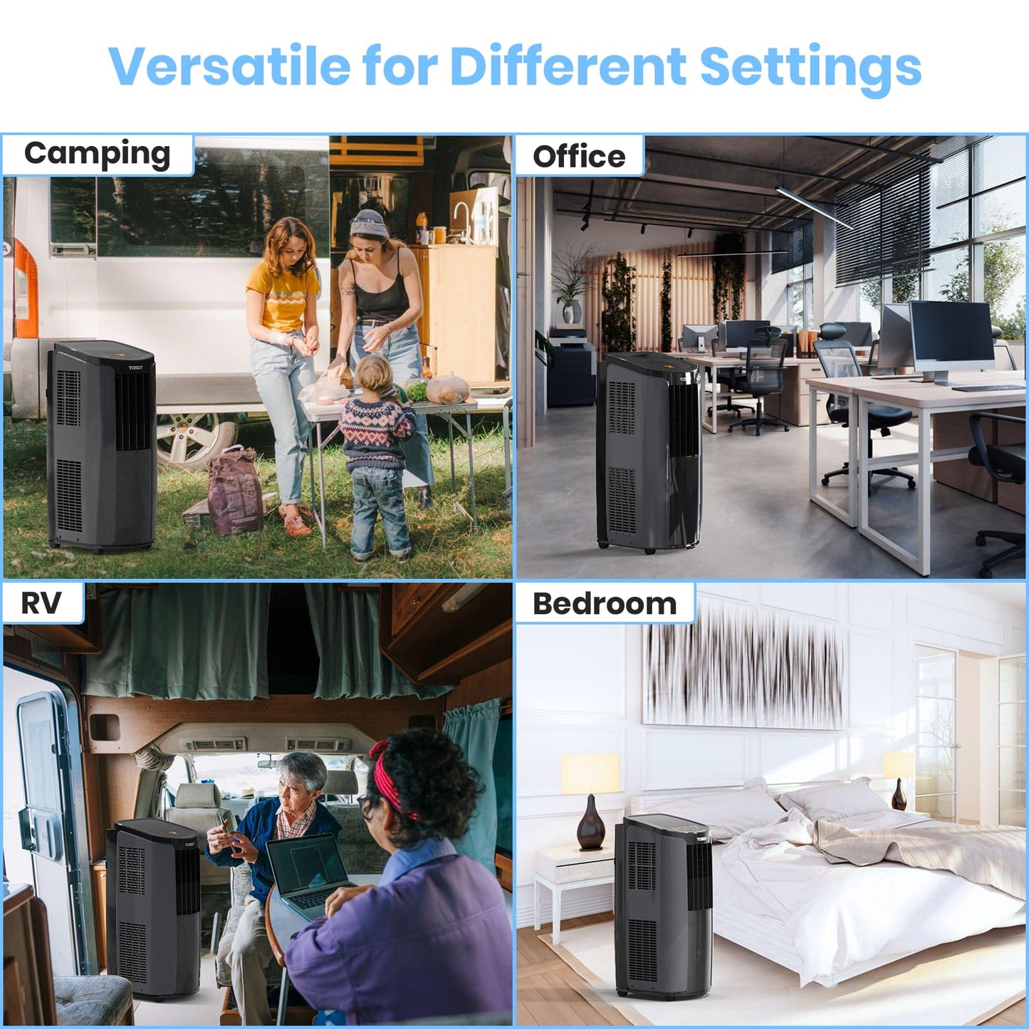 TOSOT 10,200BTU (6,200 BTU SACC) Portable Air Conditioner, Smart Wifi Control, AC Unit with Dehumidifier, Fan, Window Kit for Easy Installation, Cool Rooms Up to 400 Square Feet, Shiny Series