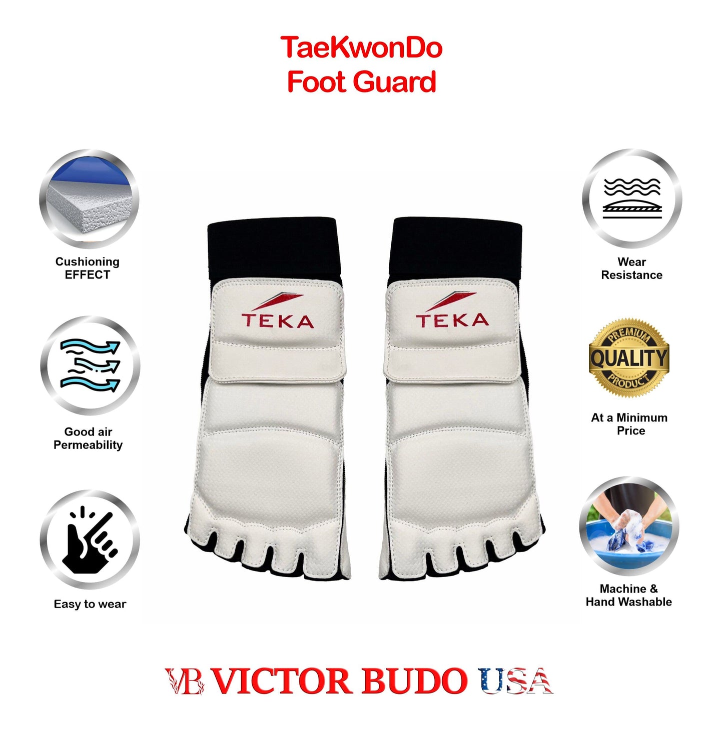 Taekwondo Foot Guard Protector Gear for Sparring MMA Training Competition Kickboxing Karate Boxing Martial Arts Kung Fu Punch Bag TEKA (Pair) (XL)