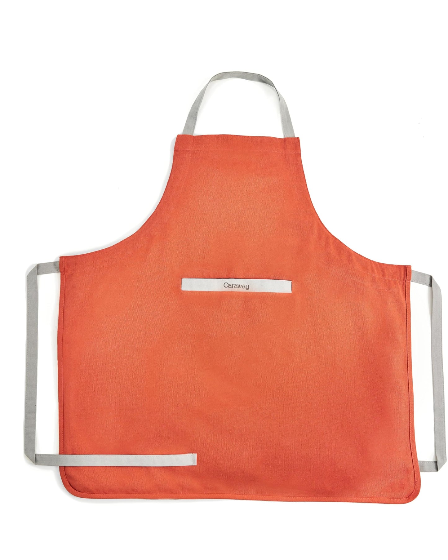Caraway Apron - 100% Organic Cotton Apron - Features 2 Pockets & Adjustable Neck Strap - Absorbs Liquids & Dissipates Heat With Ease - Machine Washable - One Size - Perracotta