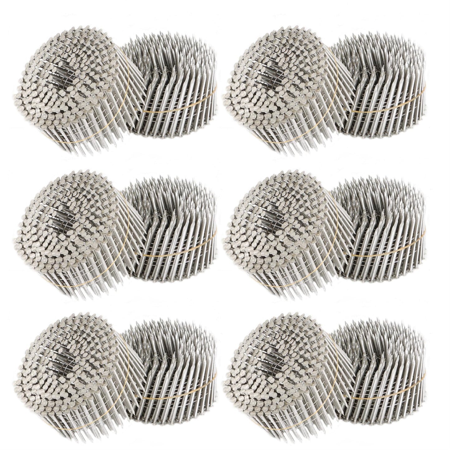 findmall 3600 Count 2-1/2 Inch x .090-Inch Ring Shank 304 Stainless Steel Siding Nails 15-Degree Collated Wire Coil for Wood or Fencing Applications