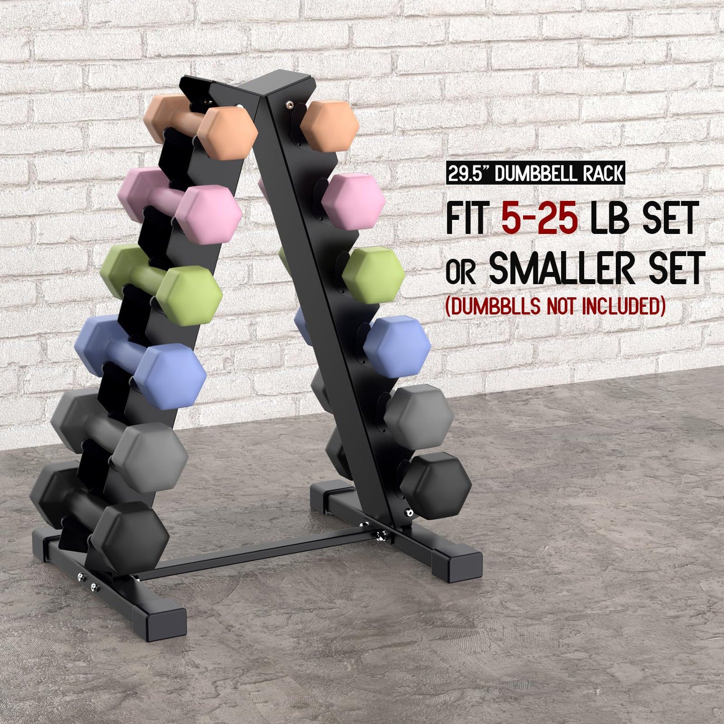 Dumbbell Rack Compact Weight Rack for Dumbbell, Kettlebell, Barbell, Heavy Duty Weight Storage Organizer (A-size dumbbell rack)