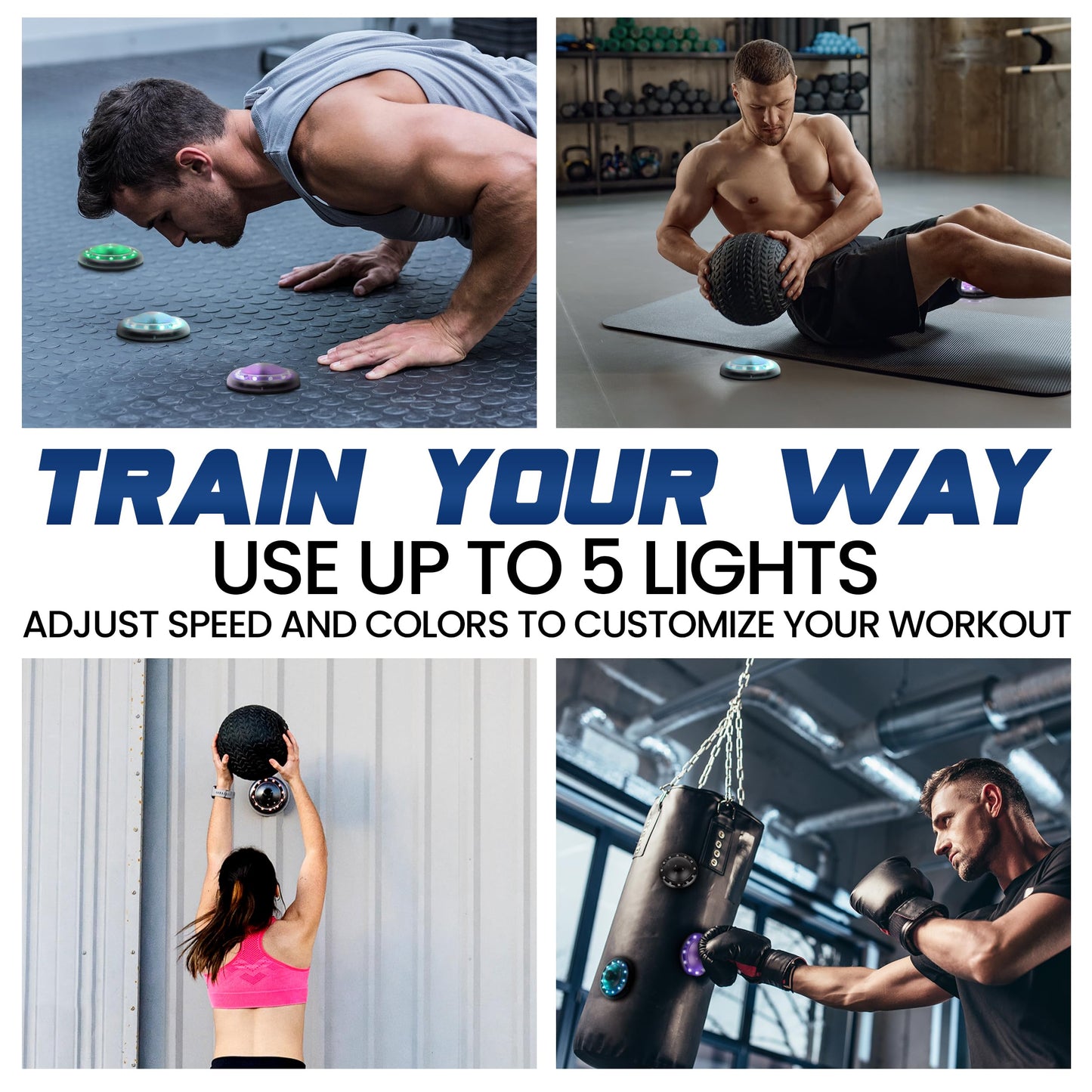 Reflexx RLT 2.1 w Gripster Tripod Reaction Training Lights – Improve Reaction Time, Coordination & Focus – Adjustable Speed, Brightness & Sound Control – for Fitness, Rehab, Seniors & Athletes