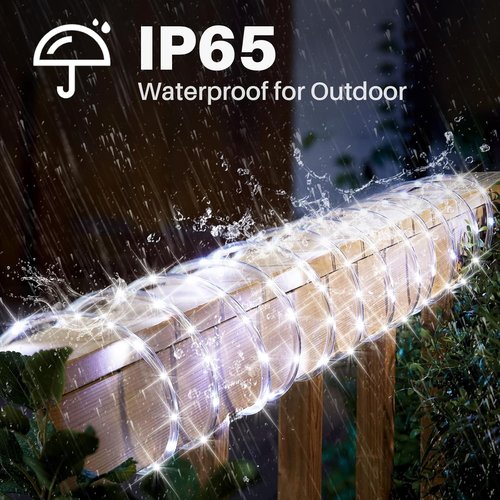 **Skiennix LED Rope Lights - Waterproof 33ft Cool White Decorative Lighting | Flexible & Connectable for Indoor/Outdoor Use**
