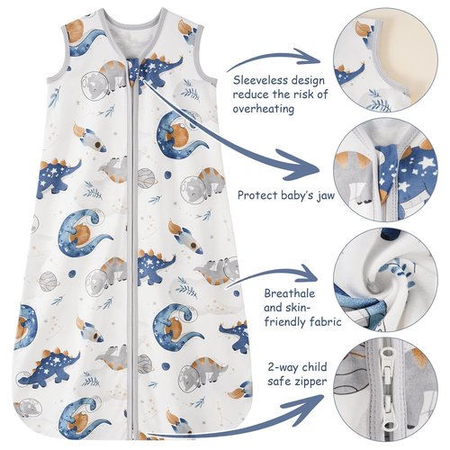 Looxii Baby Sleep Sack - 0.5 TOG 100% Cotton Wearable Blanket | 3-Pack Toddler Sleeping Bag 18-24 Months