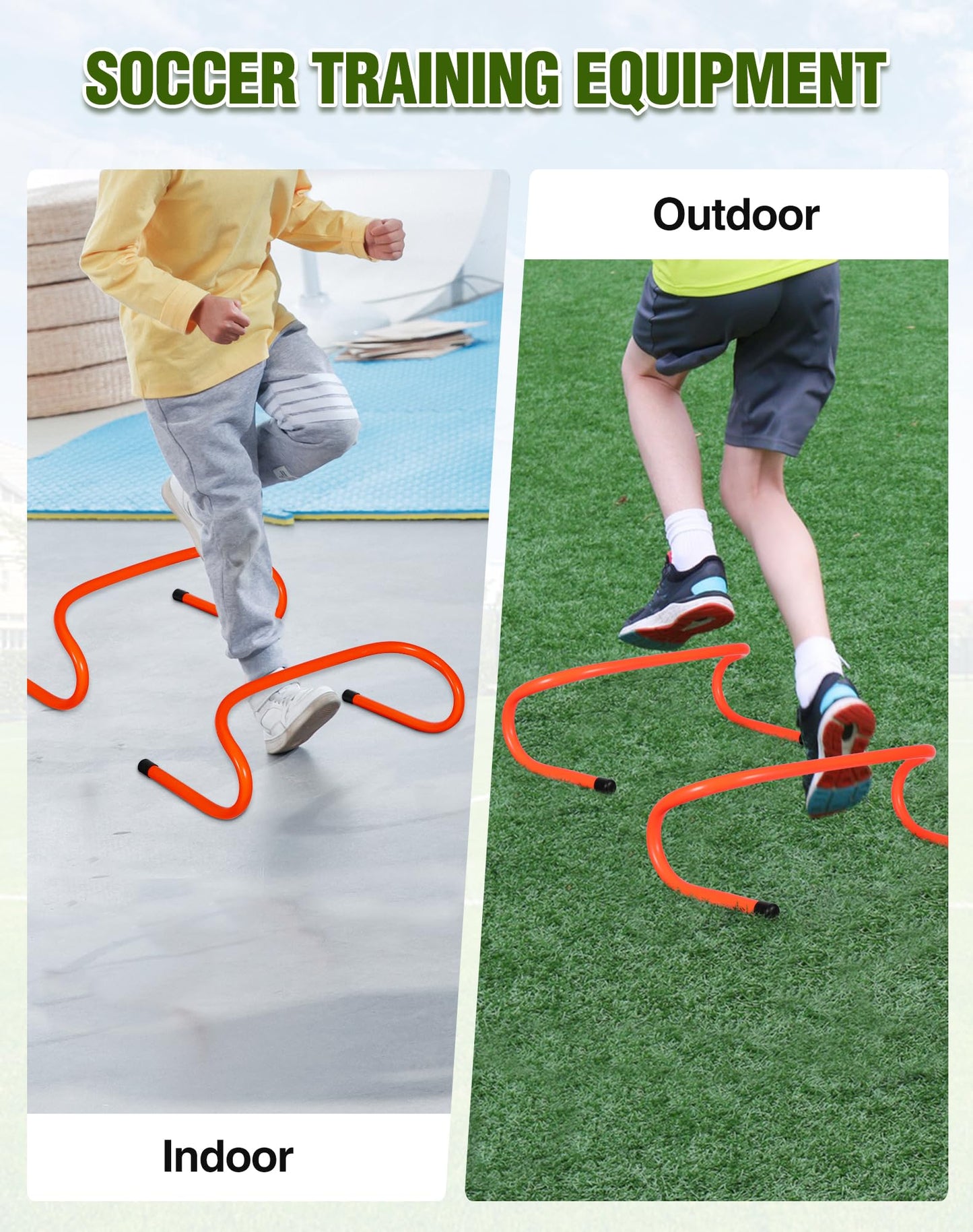 Lineslife 10 Pcs 6" Agility Training Hurdles,Speed Training Hurdles - Includes Agility Hurdles,Soccer Training Equipment for Youth Adults