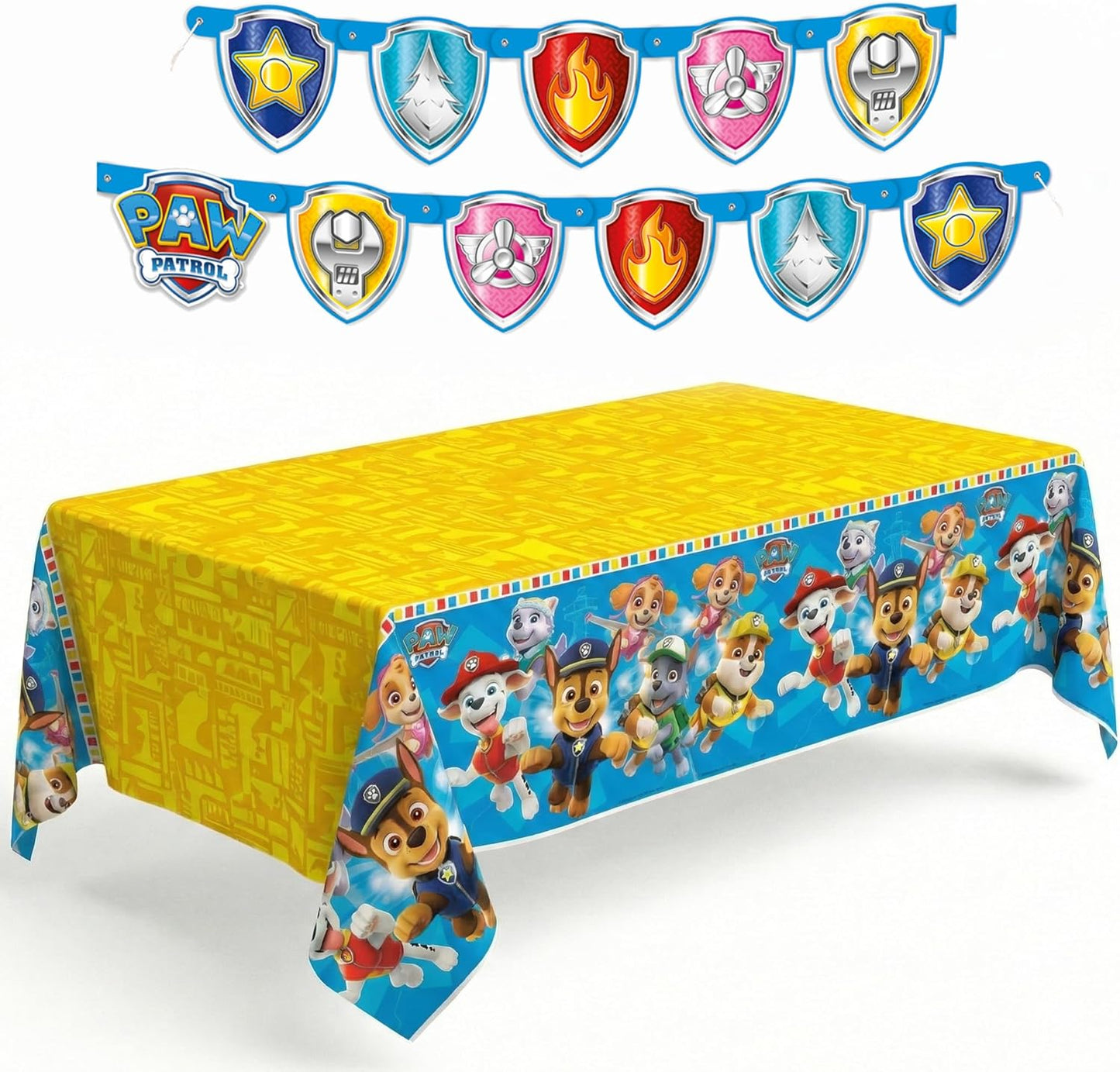 Paw Patrol Tablecloth & Birthday Banner - Officially Licensed Party Decorations | Fun & Festive Design