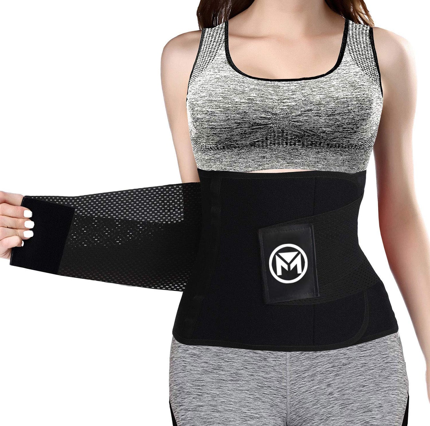 Moolida Waist Trainer Belt for Women Waist Trimmer Workout Fitness Back Support Belts Back Braces Black,XX-Large