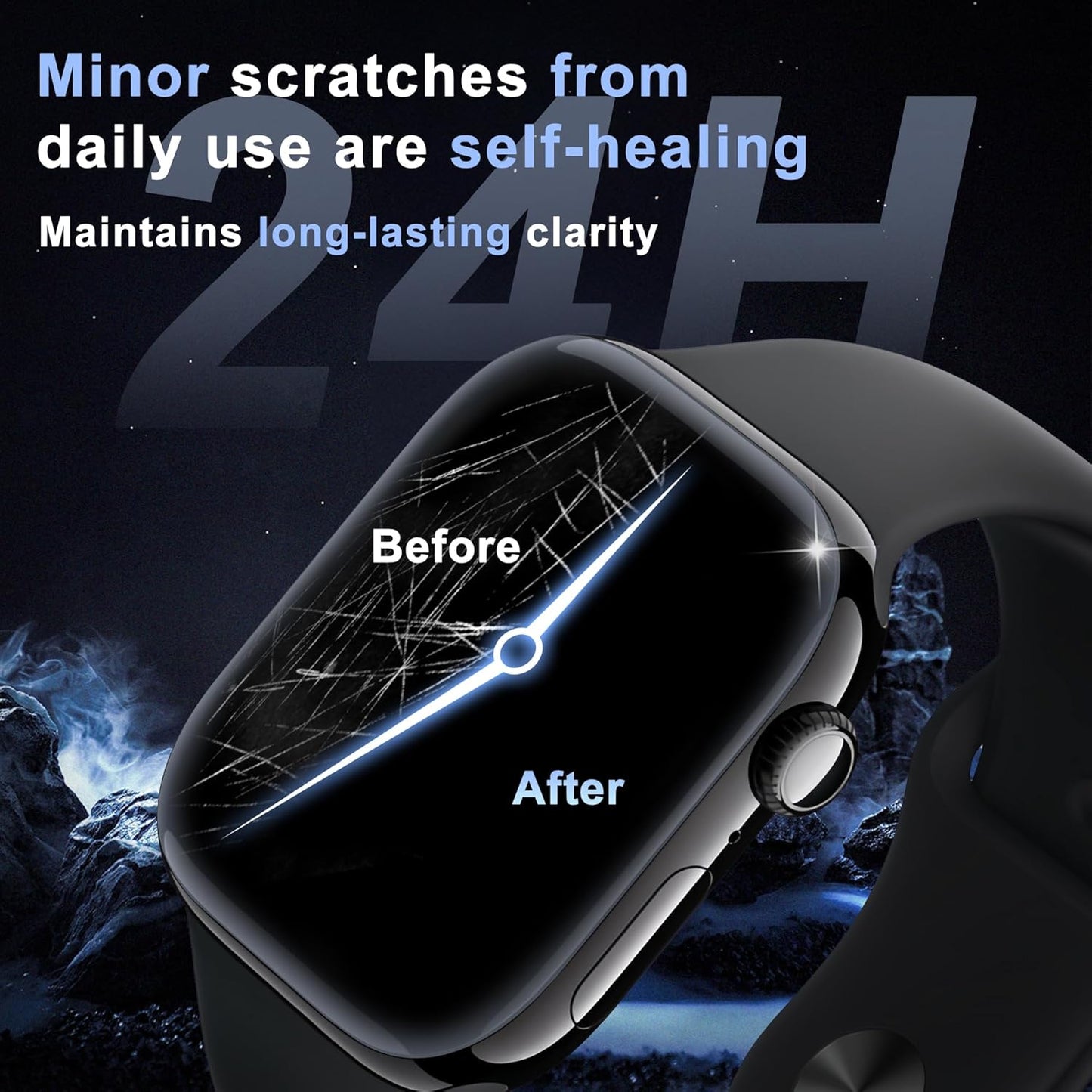 6 Pack 11 10 42mm Screen Protector for Apple Watch Series / [Auto Alignment Box], Bubble Free Easy Install, Edge