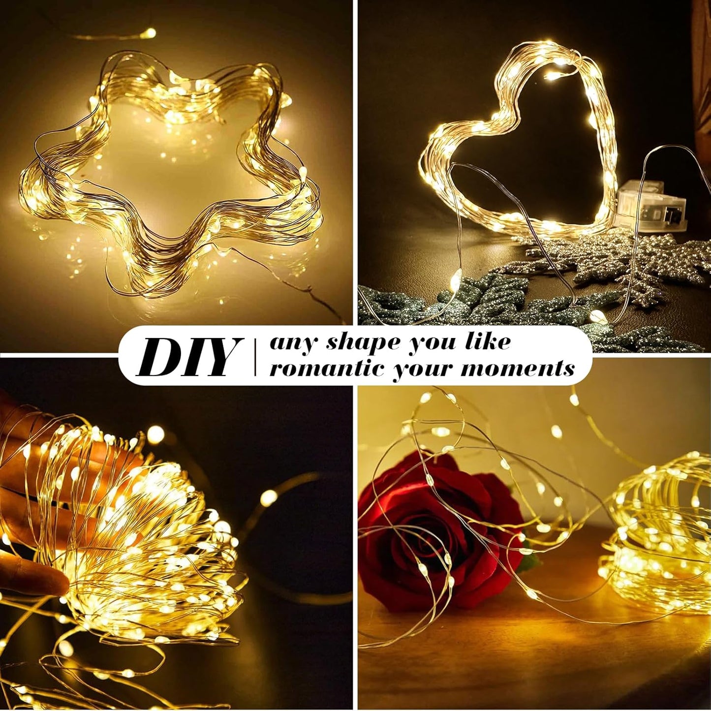 ZGWJ Fairy Lights - 8 Pack Battery Operated 7ft Mini LED String Lights | Warm White for DIY Decor