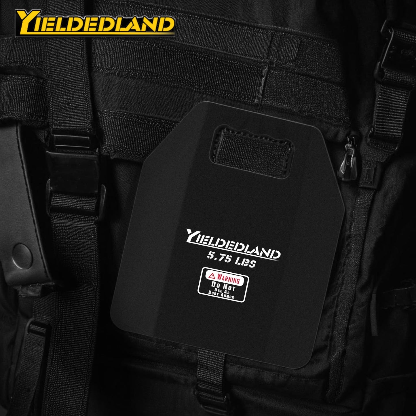 YIELDEDLAND Weight Vest Plates 5.75/8.75LB Pairs - Strength Training, Running, Heavy Workouts (Black, 5.75LB Plate)