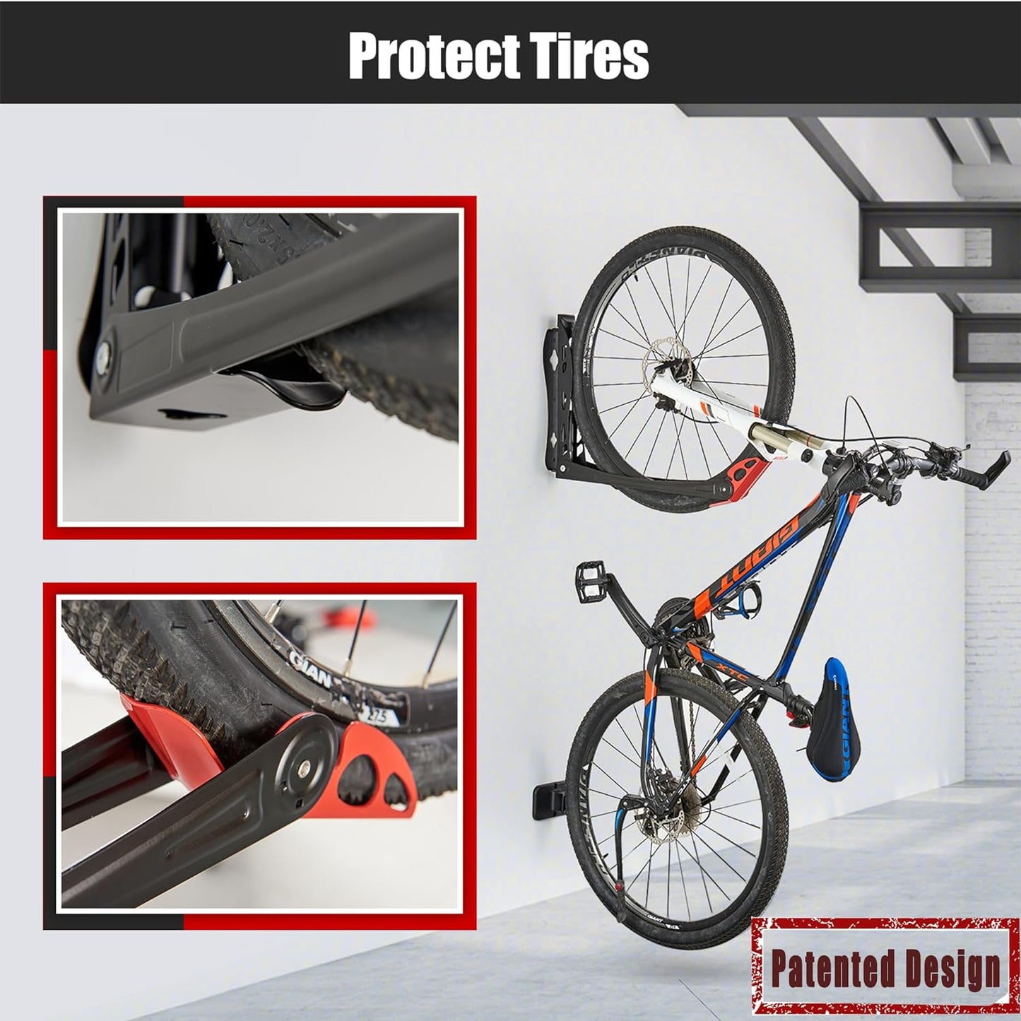 Ultrawall BIKEPAL Swivel Bike Rack - Space-Saving Wall-Mounted Storage for Home & Garage
