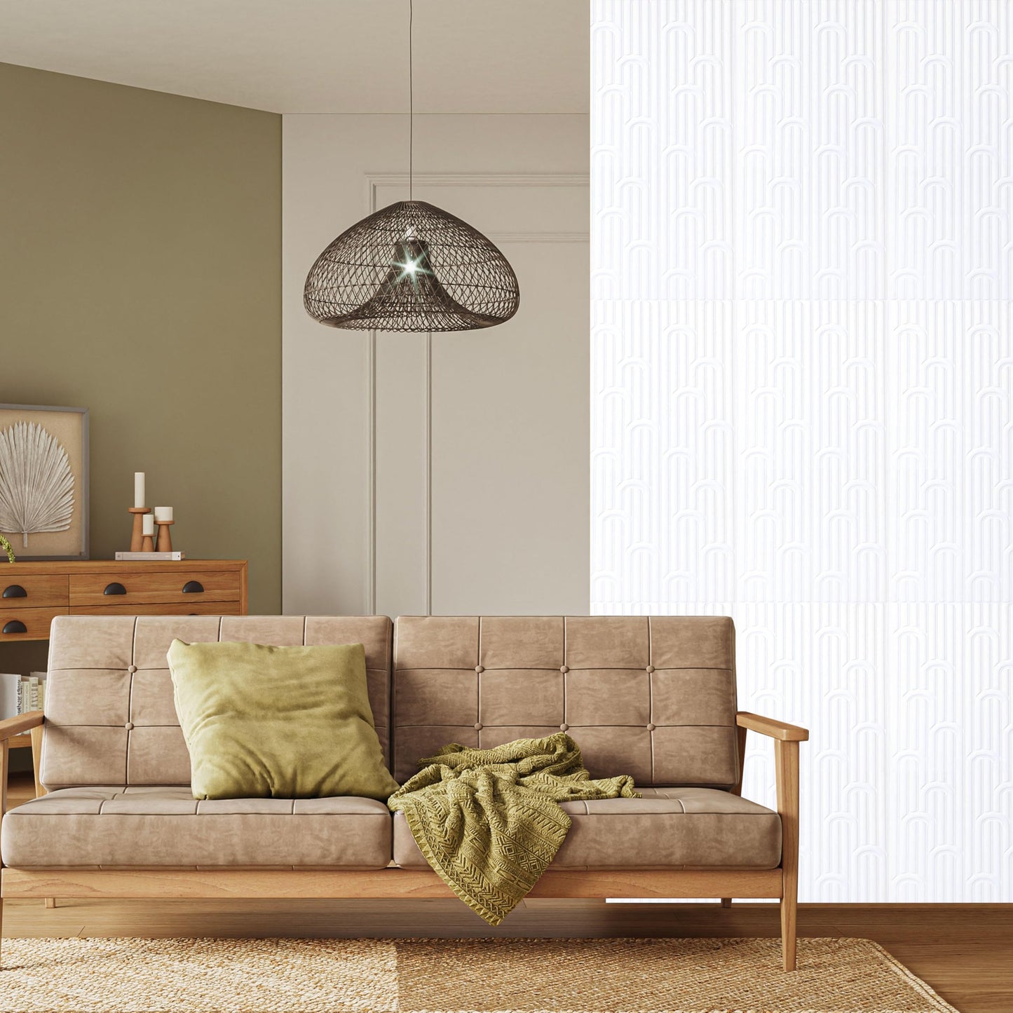Dundee Deco 3D Peel and Stick Wall Panels - Soft-Touch Matte Finish, 1.6 ft X 3.4 ft, Thick Self-Adhesive Panels for Home & Commercial Interiors - White - Set of 10, Covers 55 sq ft