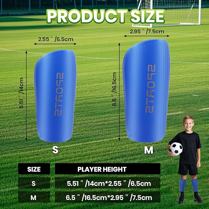 Shin Guards Soccer Kids 2025 Version High-Density Foam Soccer Shin Guard with Sleeves Shin Protective Pads for Kids Daily Practice School Competitions Outdoor Play