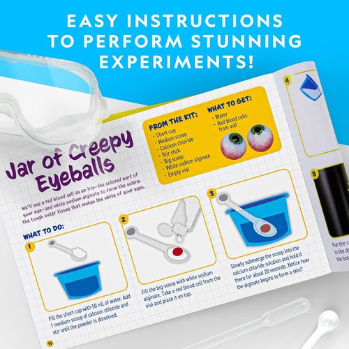 National Geographic Gross Science Kit - 45 Fun Experiments | Dissect a Brain & Make Slime for Kids 8-12
