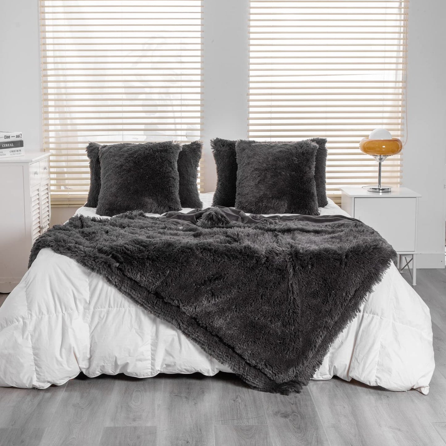 YUSOKI Long Faux Fur Throw Blanket for Sofa Couch,2 Layers,2.1lb,All Ages,Home Decoration, (Morel,50" x 60")