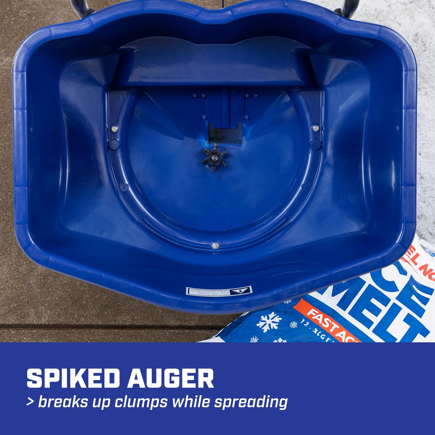Chapin 88200A Spreader, Salt, Ice Melt, All Season, SaltPro, Walk Behind, Spiked Auger, Adjustable Baffles, 12" Tires, Coated Steel Frame, Enclosed Gears, Weather-Resistant, Rain Cover, 80Lbs