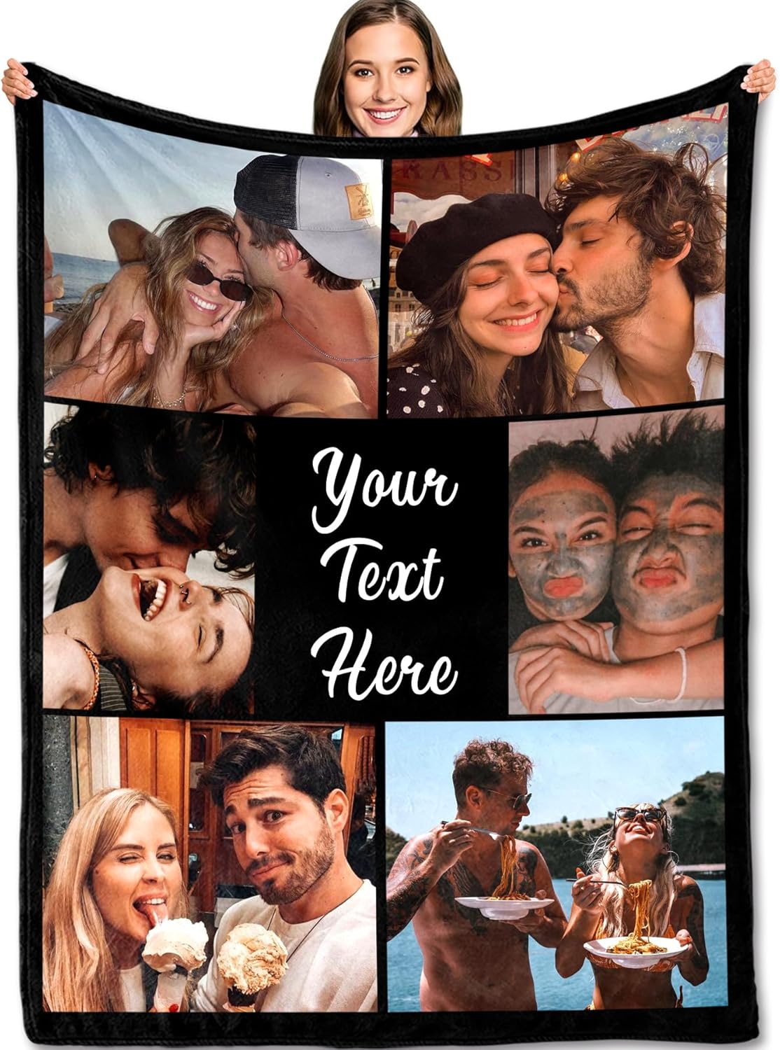 Yofair Custom Photo Blanket - Personalized Wedding & Anniversary Gift for Couples | Next Day Shipping