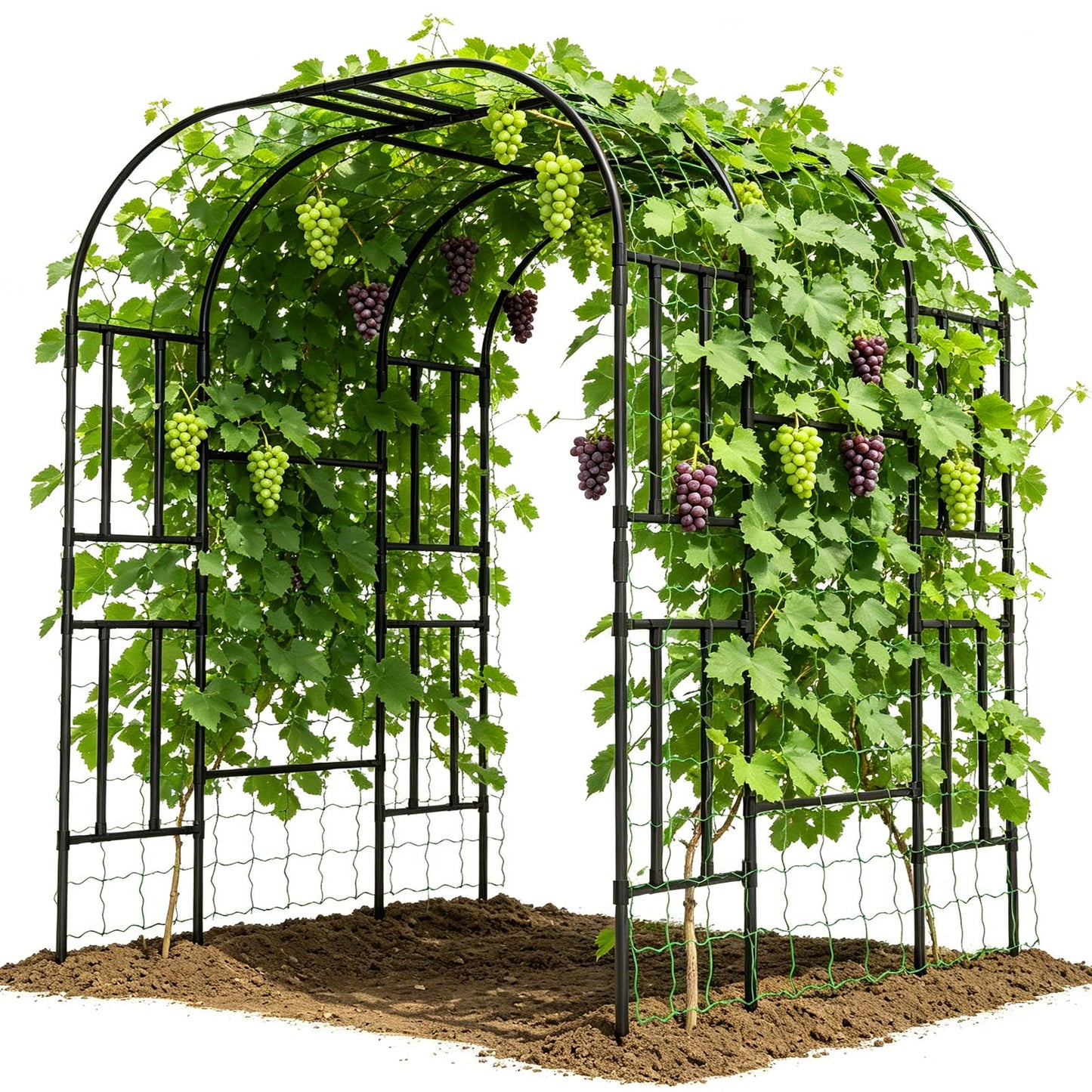 DoCred Large Garden Arch Trellis for Climbing Plants, 87 Inch Tall Metal Plant Support Trellis Archway for Climbing Vine Vegetable/Fruit/Flower Outdoor Yard Lawn Garden Arch Tunnel Trellis