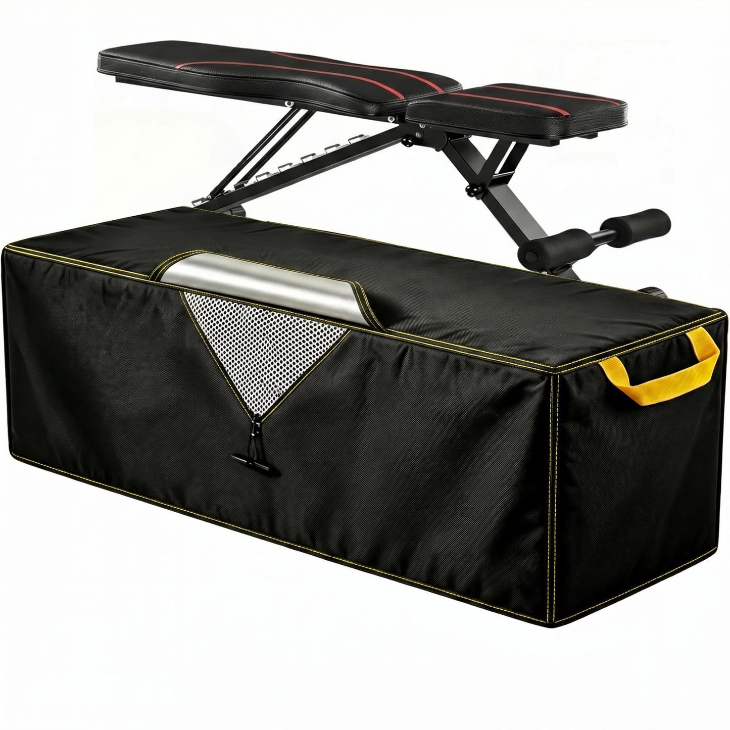 Weight Bench cover, 46x16x18 in, High-density Oxford fabric, featuring ventilation holes, suitable for the FLYBIRD WB2 Weight Bench and other products of the same dimensions