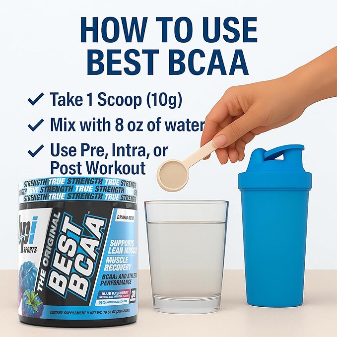 BPI Sports Best BCAA - BCAA Powder - Branched Chain Amino Acids - Muscle Recovery - Muscle Protein Synthesis - Improved Performance ??Hydration ??Blue Raspberry - 60 Servings - 21.12 Oz
