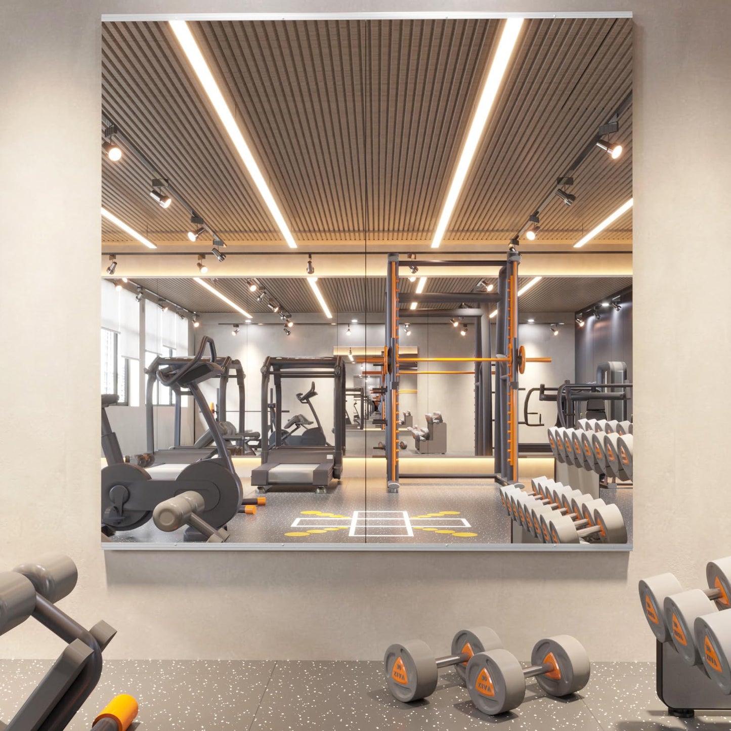 pertetey Home Gym Mirror, 56X24 Inch(Each)-2Pack Large Frameless Tempered Glass Full Body Wall Mounted Mirror for Gym, Yoga, Exercise, Dance Studio