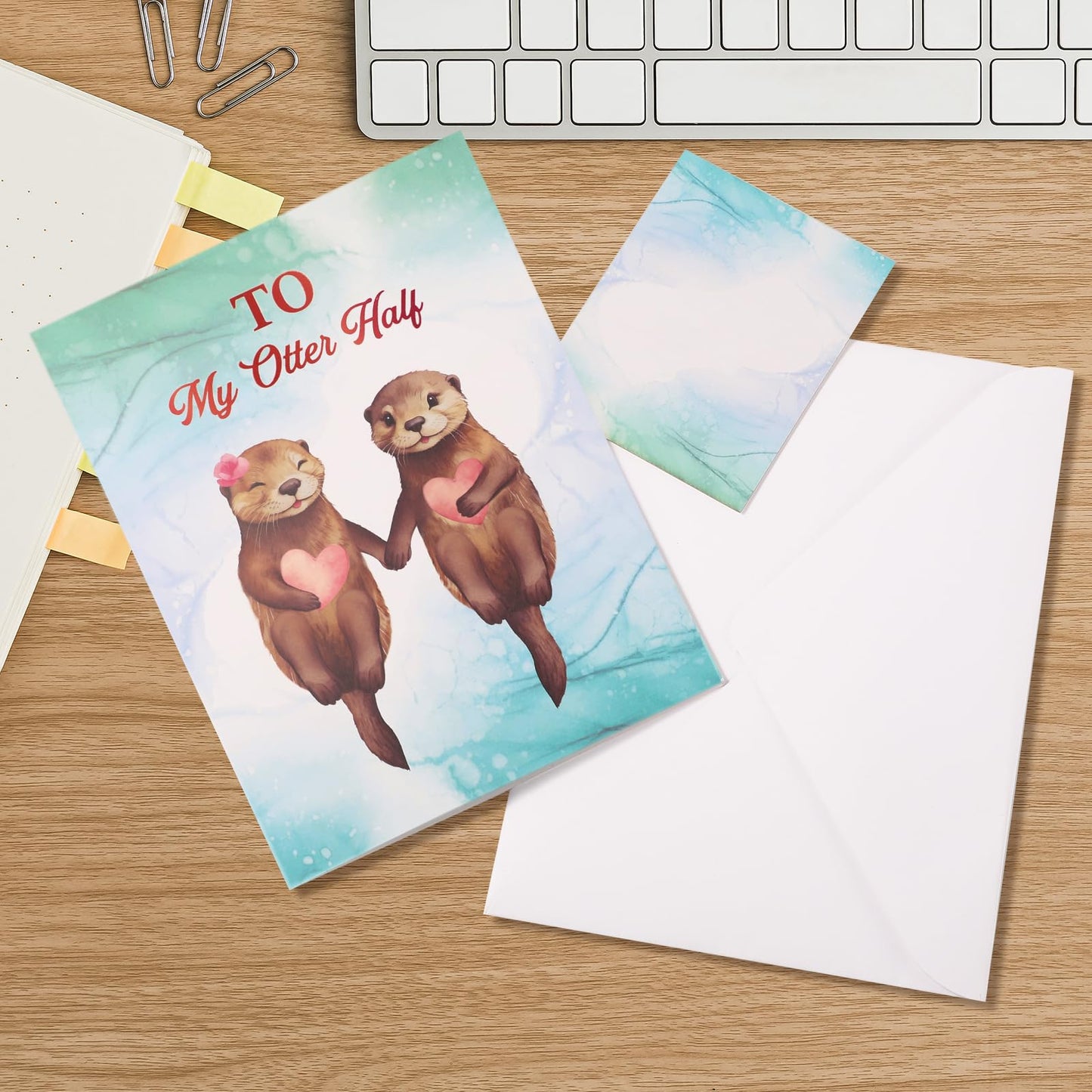 Thboxes Anniversary Card, Otter 3D Pop Up Anniversary Cards, Birthday Card for Wife, Husband, Couple, Mom, Funny Valentines Cards with Message Note & Envelope for Him, Her, Girlfriend, Boyfriend