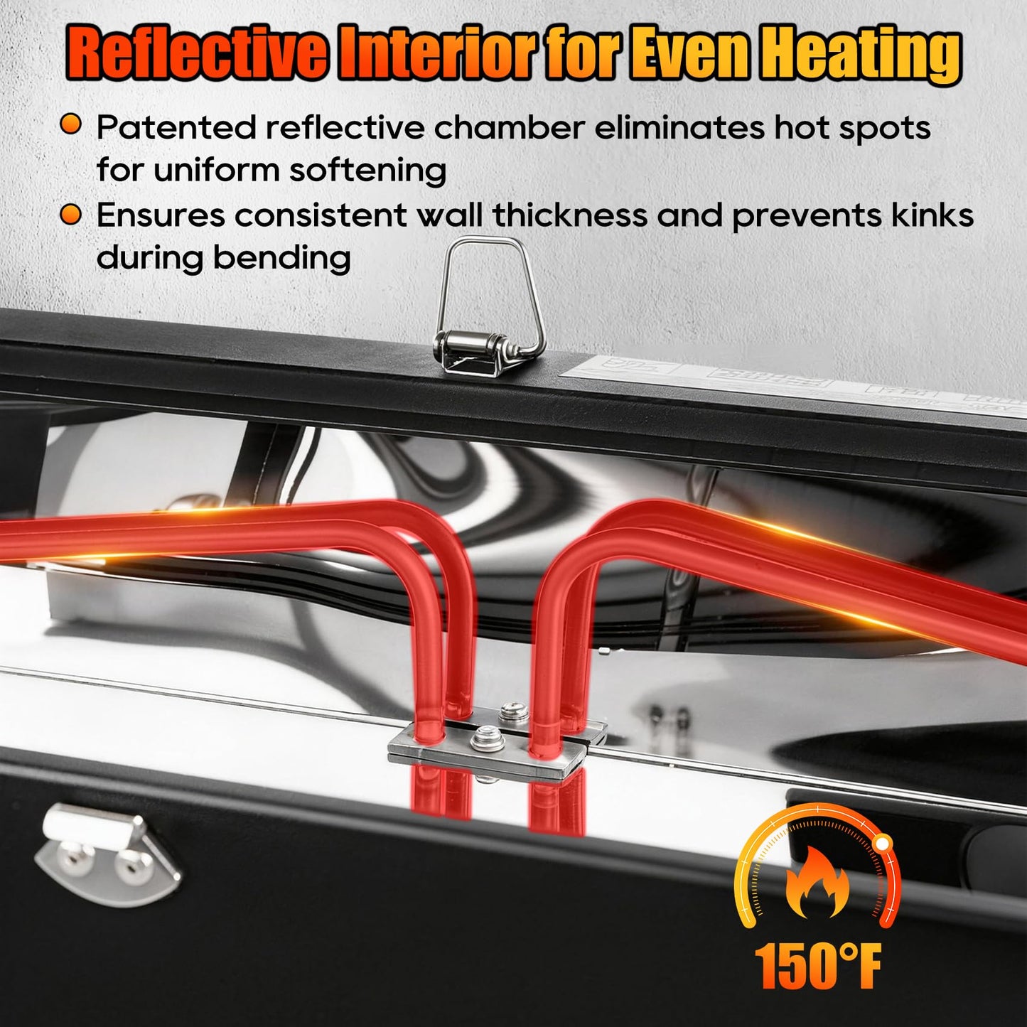 PVC Conduit Heater - 1/2" to 2" PVC Bender Heater Pipe with Temperature Control & Safety Shutoff & Reflective Interior,120V 1400W Fast Heating Bender for 24" Pipe Sections