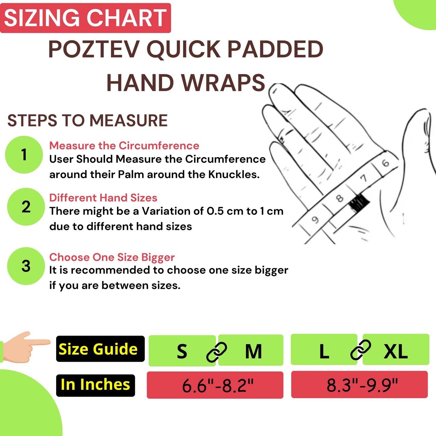 POZTEV Boxing Hand Wraps for Men & Women - Boxing Quick Wraps Inner Gloves Kickboxing Handwraps for Boxing Gloves Gear Knuckle Support Elastic Wrist Straps for Training MMA Shadowboxing (Black S/M)