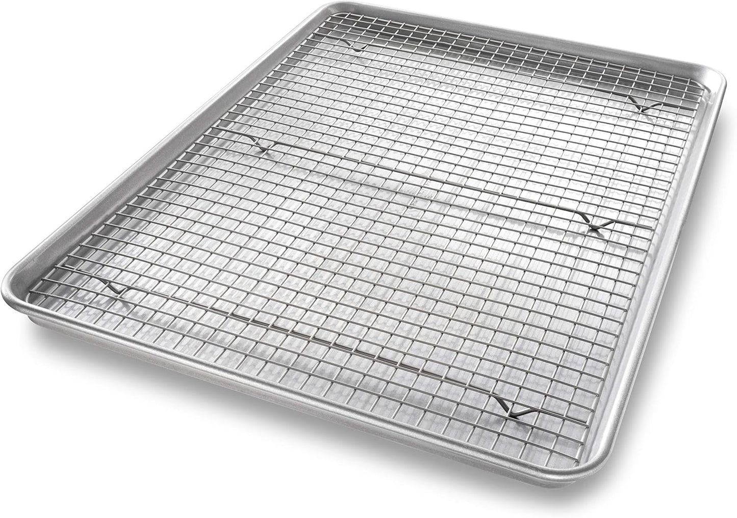 USA Pan Extra Large Baking Sheet and Nonstick Cooling Rack Set - Durable Metal Construction, XL Size