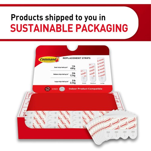 Command Poster Strips Value Pack - 64 Damage-Free Hangers for Easy Wall Decor | White Adhesive