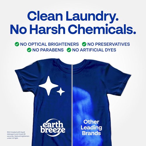 Earth Breeze Laundry Detergent Sheets - Fresh Scent, Eco-Friendly & Travel-Friendly | 60 Loads, 30 Ct