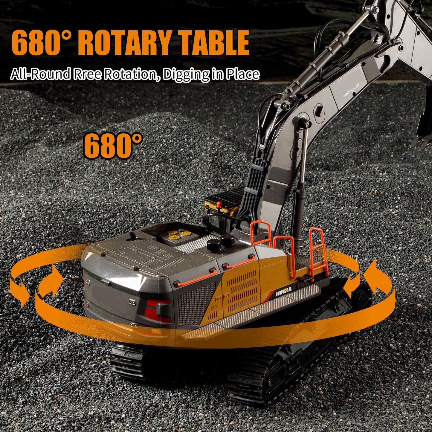 Ssccgym 20.4 Inch 22 Channels Remote Control Excavator Truck 1/14 Scale Metal Shovel Independent Arms RC Digging Machine Metal Alloy Construction Vehicles Toy for 14y+ Beginners