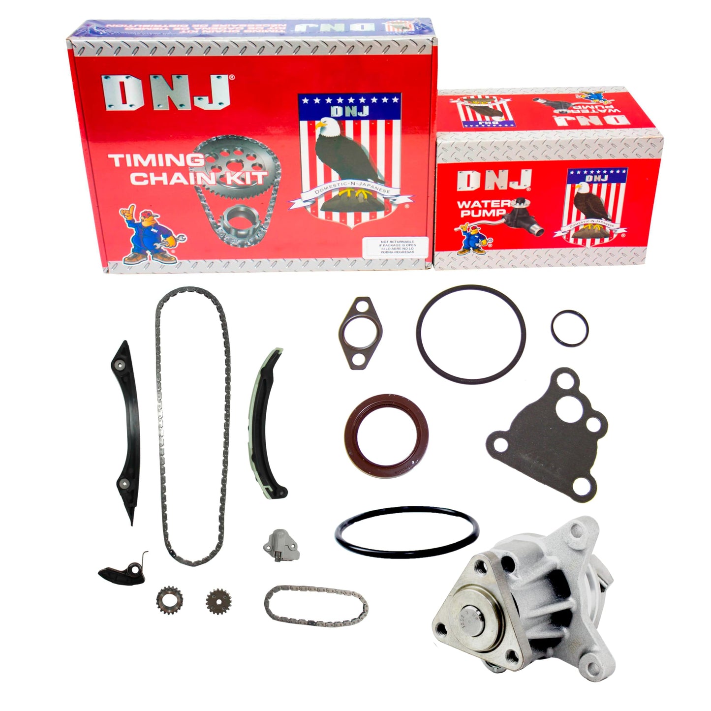 DNJ TK4236WP Timing Chain Kit with Water Pump for 2012-2022 Ford EcoSport Focus Transit Connect 2.0L L4 16V DOHC 1999cc